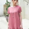 Váy đầm cổ tròn dúm gấu Rose 3