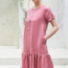 Váy đầm cổ tròn dúm gấu Rose 1