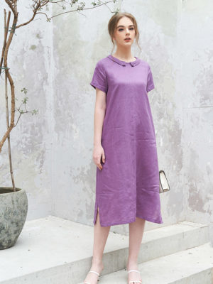 Váy đầm cổ sen cúc cổ Purple 2