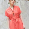 Váy đầm cổ Y rút eo Coral 4