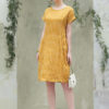 Váy đầm suông dúm miệng túi Yellow Stripe 2