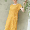 Váy đầm suông dúm miệng túi Yellow Stripe 3