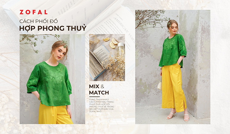 phối màu trang phục phù hợp với phong thuỷ