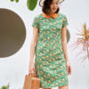 Váy đầm thô hoa cổ sen Green Floral 1