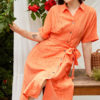 Váy đầm cổ đức chun eo 2 túi ốp Orange 4