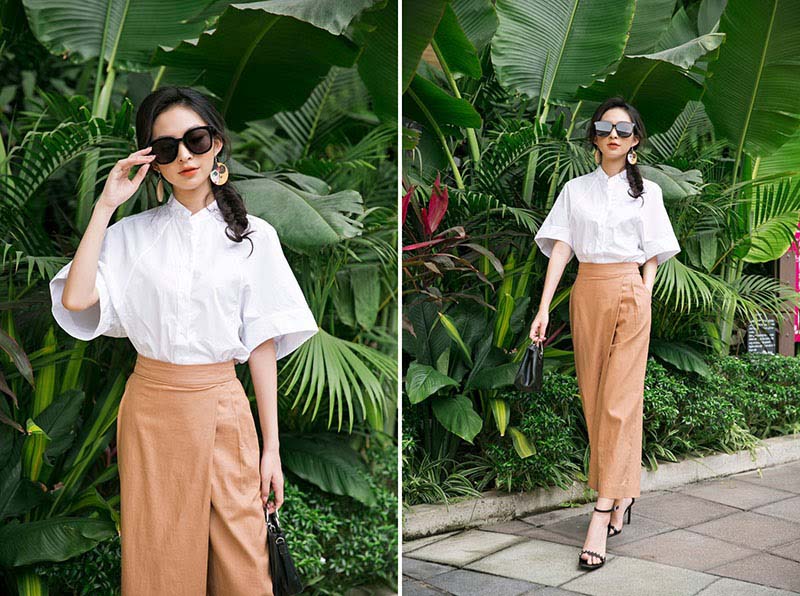 Một kiểu quần ống rộng cách điệu