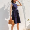Váy đầm nẹp chồng cổ tàu Navy 4