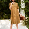 Váy đầm sơ mi diễu chỉ nẹp áo Olive 1