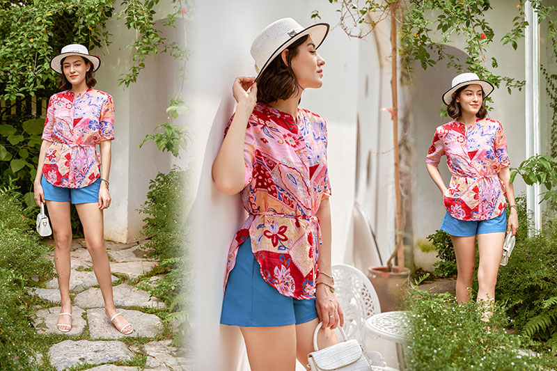 Họa tiết hoa cho thiết kế áo sơ mi trẻ trung
