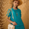 Bộ quần sooc, áo tay bồng chun tay Turquoise 2