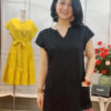 Váy đầm phối thổ cẩm gấu Black