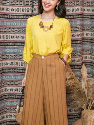 Áo lụa dáng A Yellow