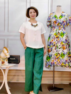 Quần xẻ gấu, cạp chun sau Green 2