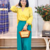 Quần xẻ gấu, cạp chun sau Turquoise 3
