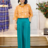 Quần xẻ gấu, cạp chun sau Turquoise 1