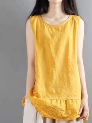 Áo gile đáp ren gấu Yellow 1