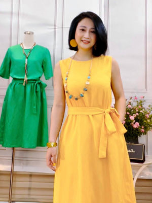 Váy đầm midi dáng A Yellow 1