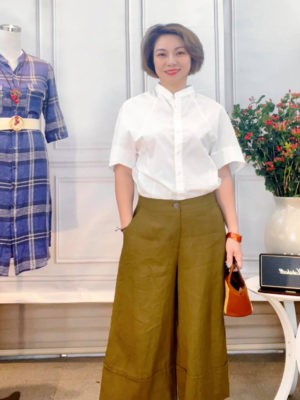 Áo sơ mi nữ cổ tàu White 1