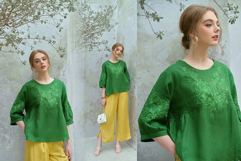 màu vàng và màu xanh lá cây sẽ tạo cho Quý cô một outfit ấn tượng