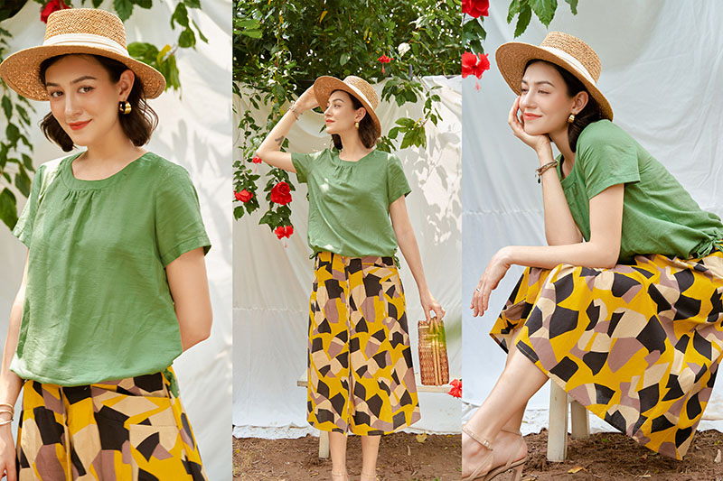 Phối màu thiết kế đối lập tạo nên outfit thu hút