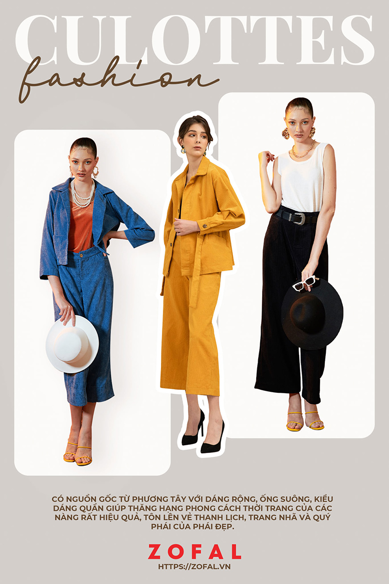 sự phổ biến của những thiết kế quần culottes trong tủ đồ của nàng