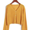 Cadigan cổ tim dài tay Yellow 1