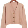 Cadigan cổ tim croptop Beige 1