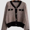 Áo khoác len kẻ tweed Black 2
