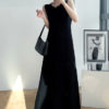 Váy đầm len vặn thừng Black