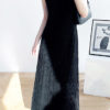 Váy đầm len vặn thừng Black