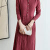 Váy đầm len cổ tím cúc hoa Rose