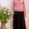 Áo len cổ tim chồng Pink 2