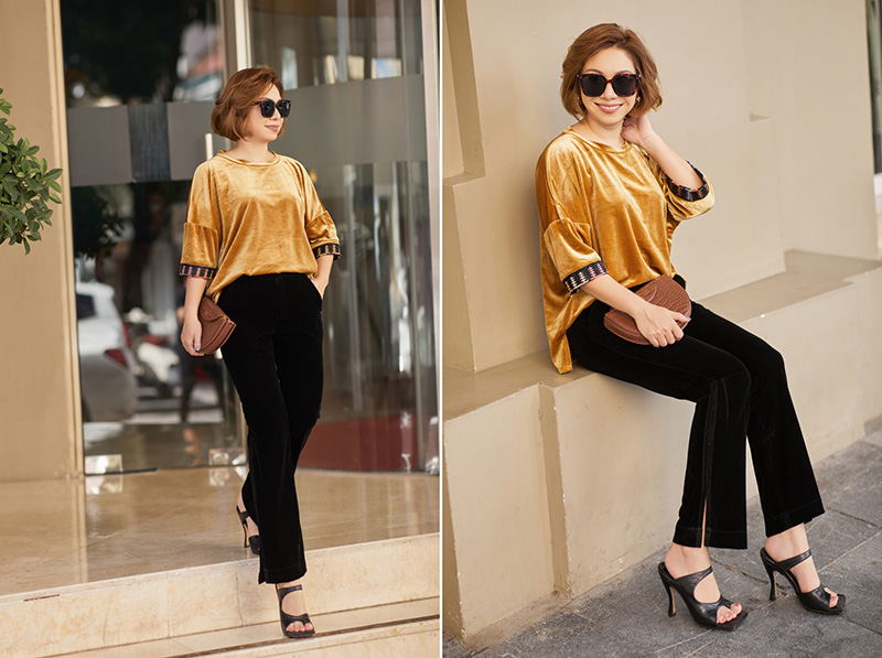 set đồ chất liệu nhung