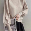 Áo len ly vay tay bồng Beige