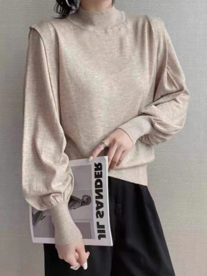 Áo len ly vay tay bồng Beige