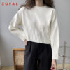 Áo len croptop dáng rộng White