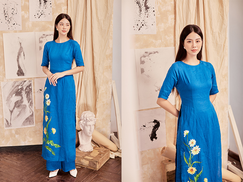 Áo dài linen tạo cảm giác thoải mái cho người mặc
