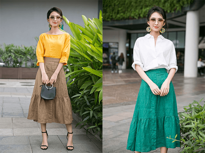 Phối đồ màu đối lập giúp nàng khoe dáng tối đa