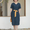 Váy đầm cổ tim lé cổ Navy 4