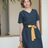 Váy đầm cổ tim lé cổ Navy 1