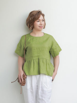 Áo sơ mi dáng peplum Lime 1