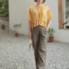 Áo sơ mi kẻ rút eo Yellow Stripe 2