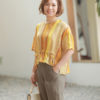 Áo sơ mi kẻ rút eo Yellow Stripe 1