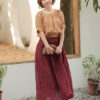 Áo croptop chun gấu Beige 2
