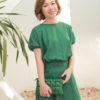 Áo croptop cánh dơi chun gấu Green 2