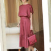 Áo croptop cánh dơi chun gấu Plum 2