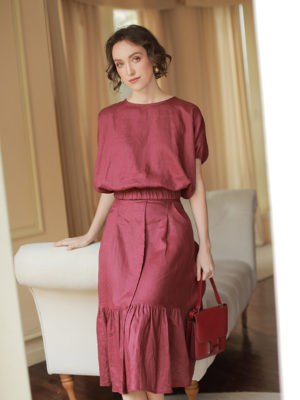 Áo croptop cánh dơi chun gấu Plum 1