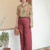 Áo sơ mi hoa cổ tàu Brown Floral 4