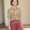 Áo sơ mi hoa cổ tàu Brown Floral 2