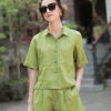 Áo sơ mi cổ 2 ve 2 túi ngực Lime 1